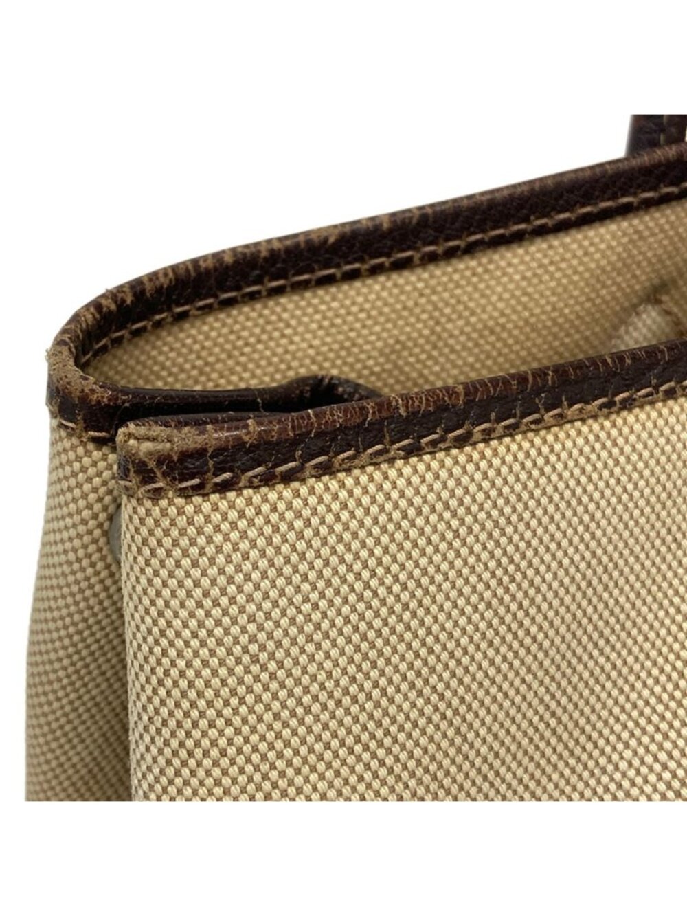 Hermes Tote Bag Garden Party TPM Ivory Dark Brown Silver Leather - Picture 13 of 15
